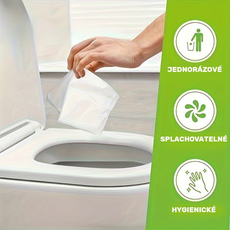 Jednorázová cestovní pokrývka wc sedáku, 10 ks - náhled 3