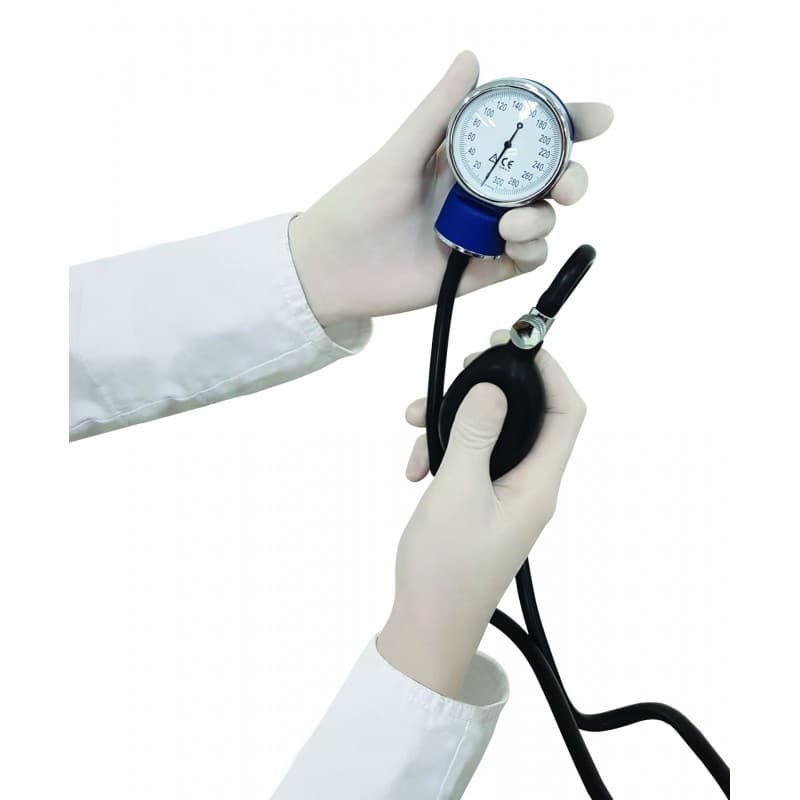 Zarys easyCARE vyšetřovací latexové rukavice S (6-7) pudrované, 100ks - náhled 5