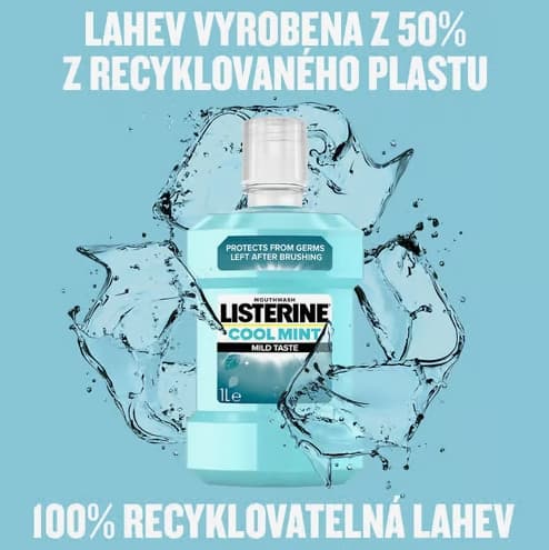 Listerine Cool Mint Mild ústní voda, 95ml - náhled 4
