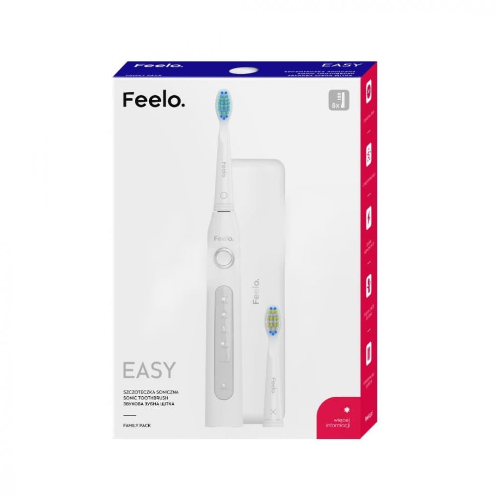 Feelo Easy Sonic zubní kartáček s pouzdrem + 8ks náhradních hlavic - náhled 3