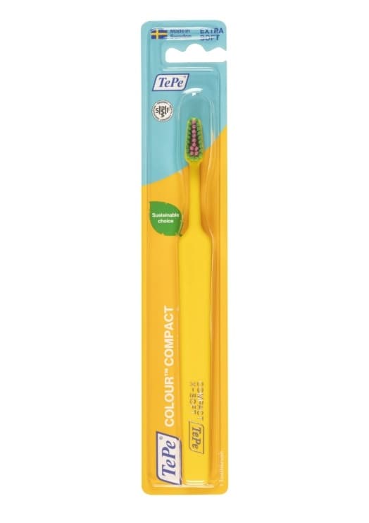 TePe Compact Colour X-SOFT zubní kartáček, žlutý (blistr) - náhled 4