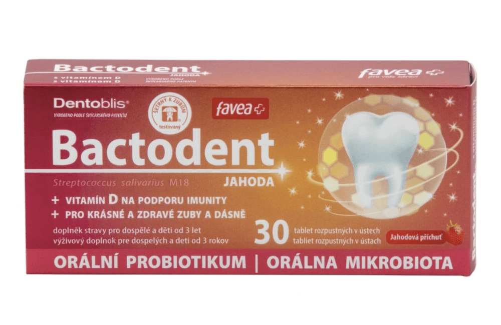 Favea Bactodent orální probiotikum (jahoda), 30ks - náhled 3