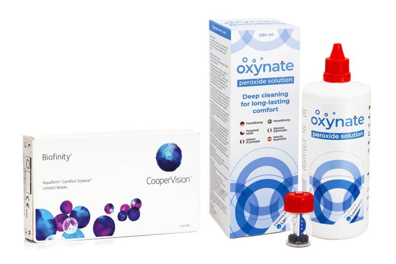 CooperVision Biofinity (3 čočky) + Oxynate Peroxide 380 ml s pouzdrem