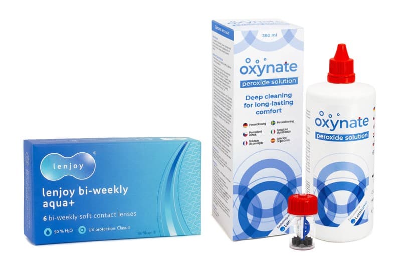 PegaVision Lenjoy Bi-weekly Aqua+ (6 čoček) + Oxynate Peroxide 380 ml s pouzdrem