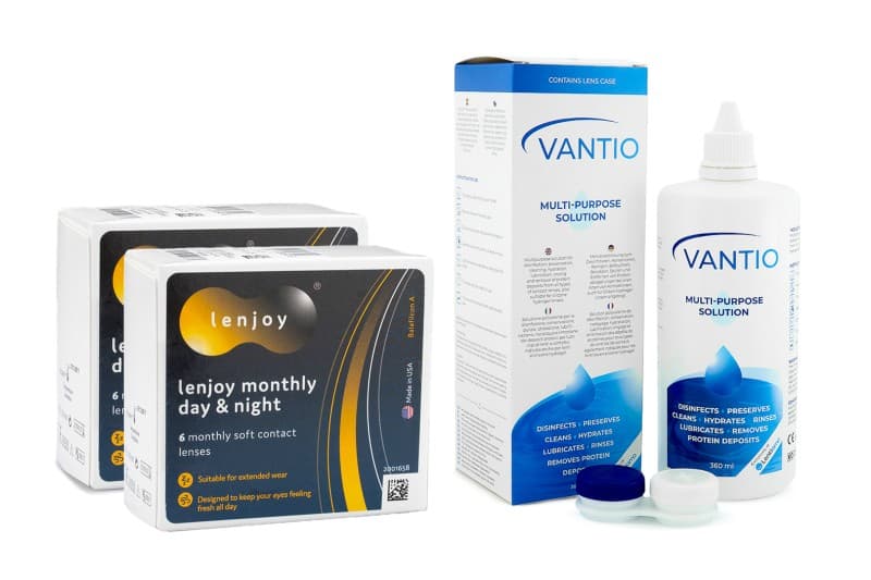 Lenjoy Lenjoy Monthly Day & Night (12 čoček) + Vantio Multi-Purpose 360 ml s pouzdrem