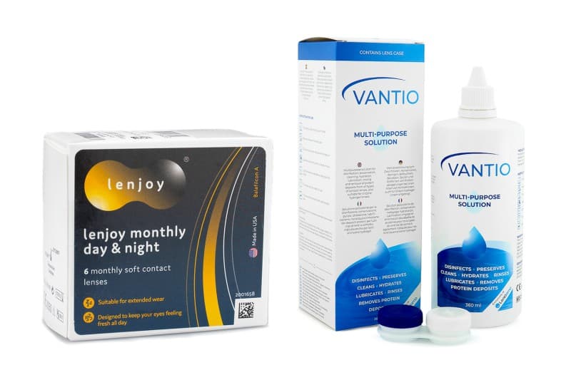 Lenjoy Lenjoy Monthly Day & Night (6 čoček) + Vantio Multi-Purpose 360 ml s pouzdrem