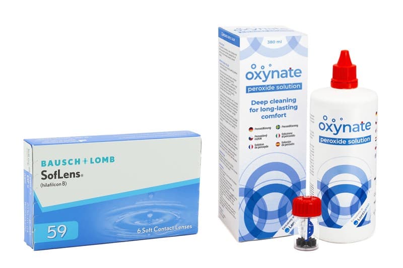 Bausch & Lomb SofLens 59 (6 čoček) + Oxynate Peroxide 380 ml s pouzdrem