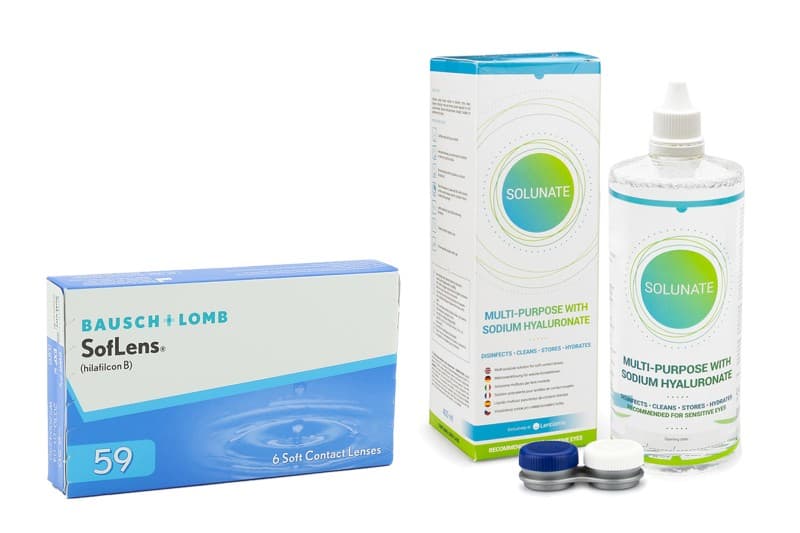 Bausch & Lomb SofLens 59 (6 čoček) + Solunate Multi-Purpose 400 ml s pouzdrem