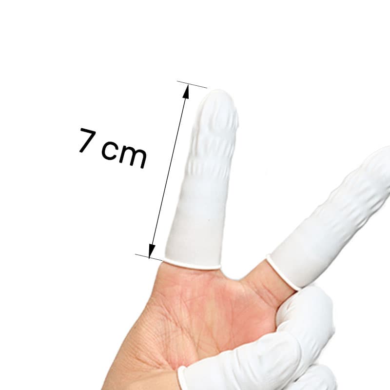Jednorázové latexové návleky na prsty, 50 ks (bílé) - náhled 4