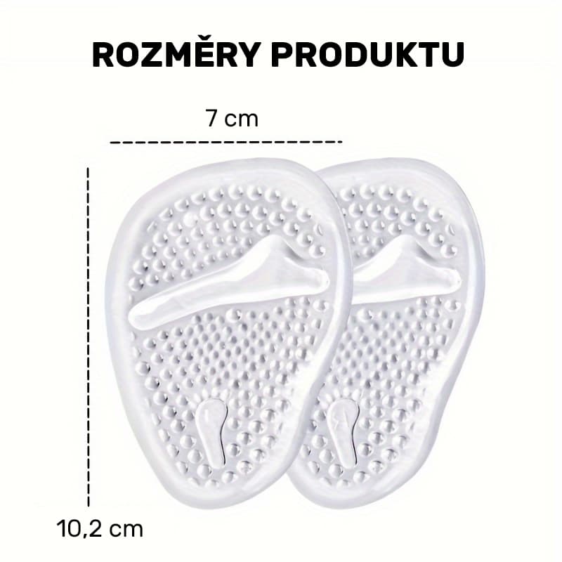 Protiskluzové silikonové výstelky do bot anatomické, přední (transparent), 2 ks - náhled 3
