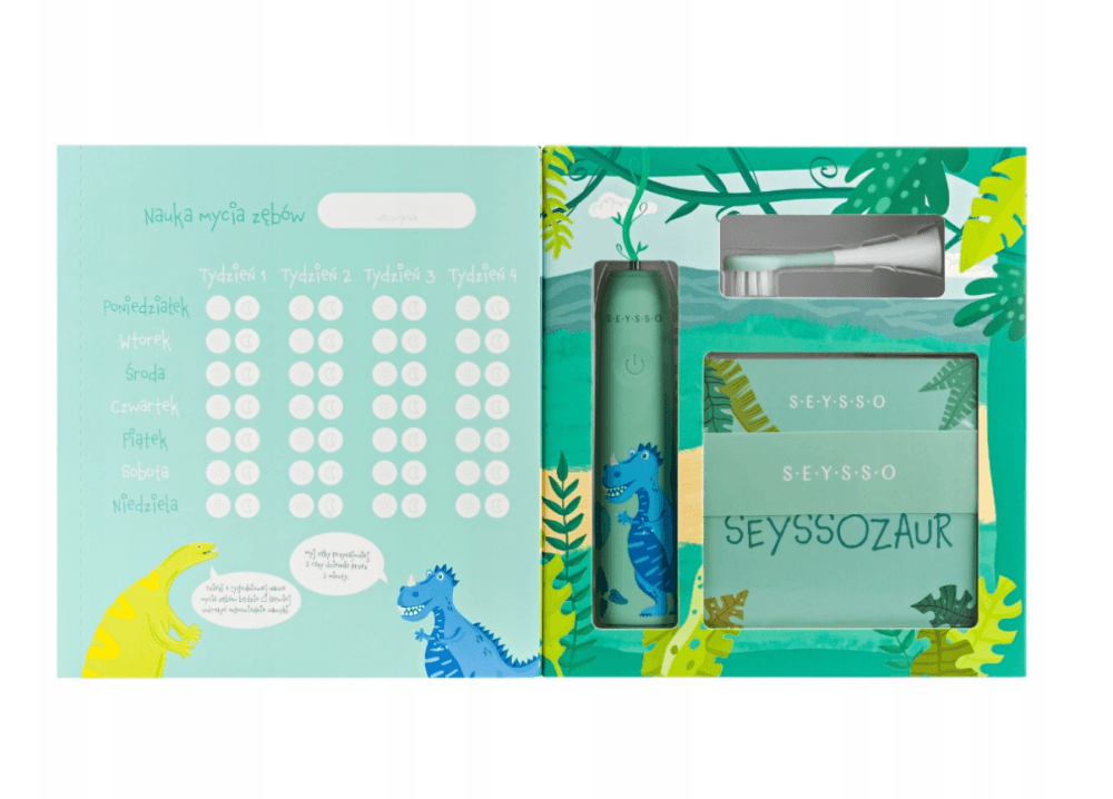 SEYSSO KIDS Dinosaur Coral sonický zubní kartáček od 3 let (modrý) - náhled 5