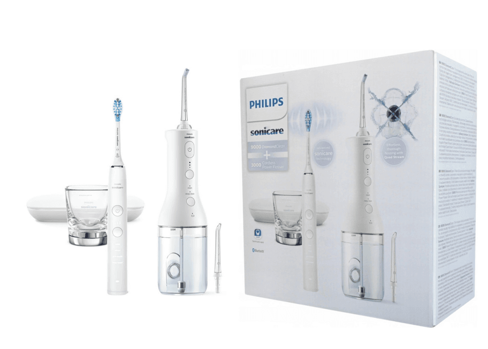 Philips Sonicare 9000 DiamondClean White + Power Flosser White HX3886/41