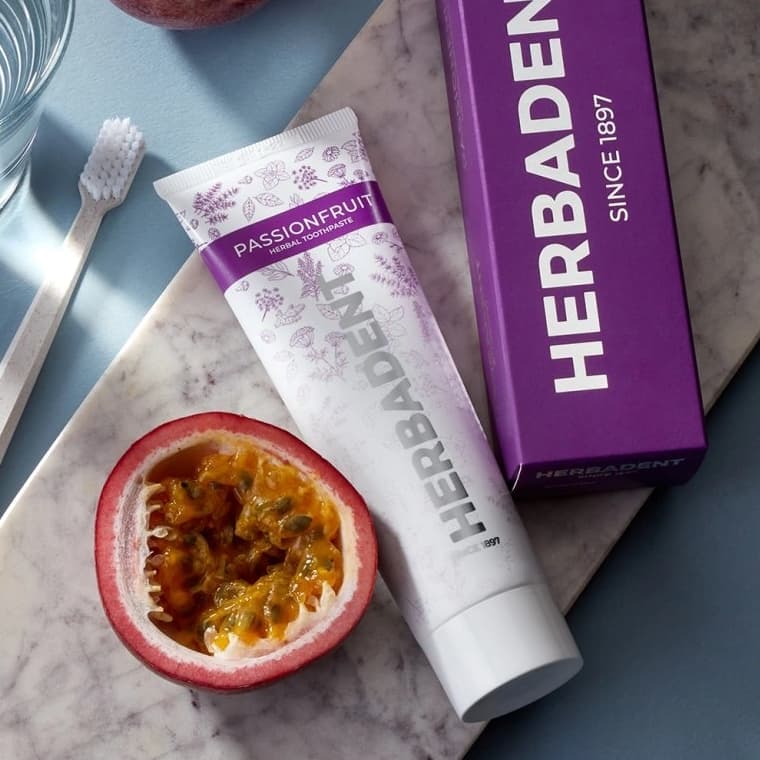 Herbadent PASSIONFRUIT Bylinná zubní pasta s příchutí mučenky, 75 g - náhled 4