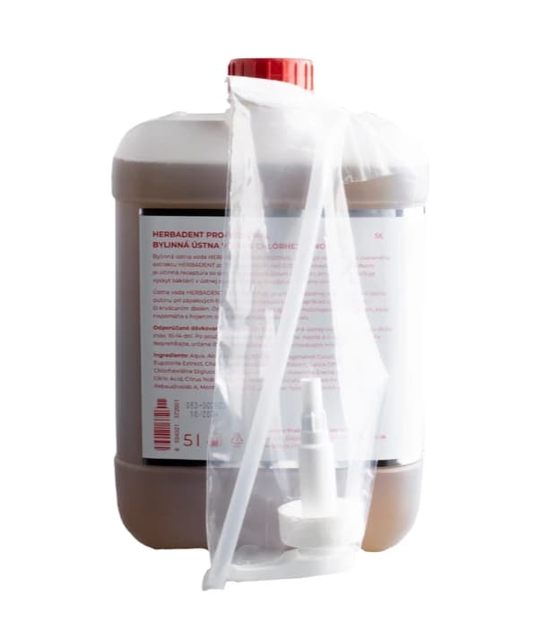 Herbadent PROFESSIONAL bylinná ústní voda s CHX (0,12%), 5 l - náhled 2