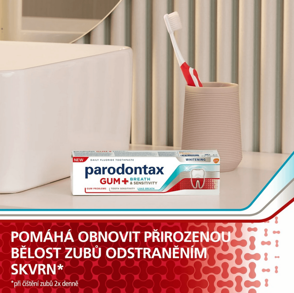 Parodontax Gum+Breath & Sensitivity Whitening zubní pasta, 75ml - náhled 5