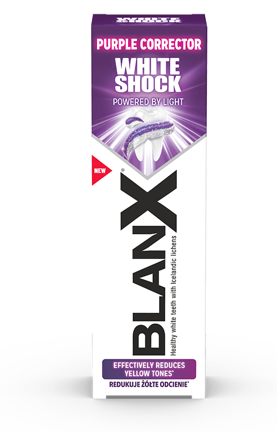 BlanX White Shock Purple bělící dvoubarevná zubní pasta , 75ml - náhled 2