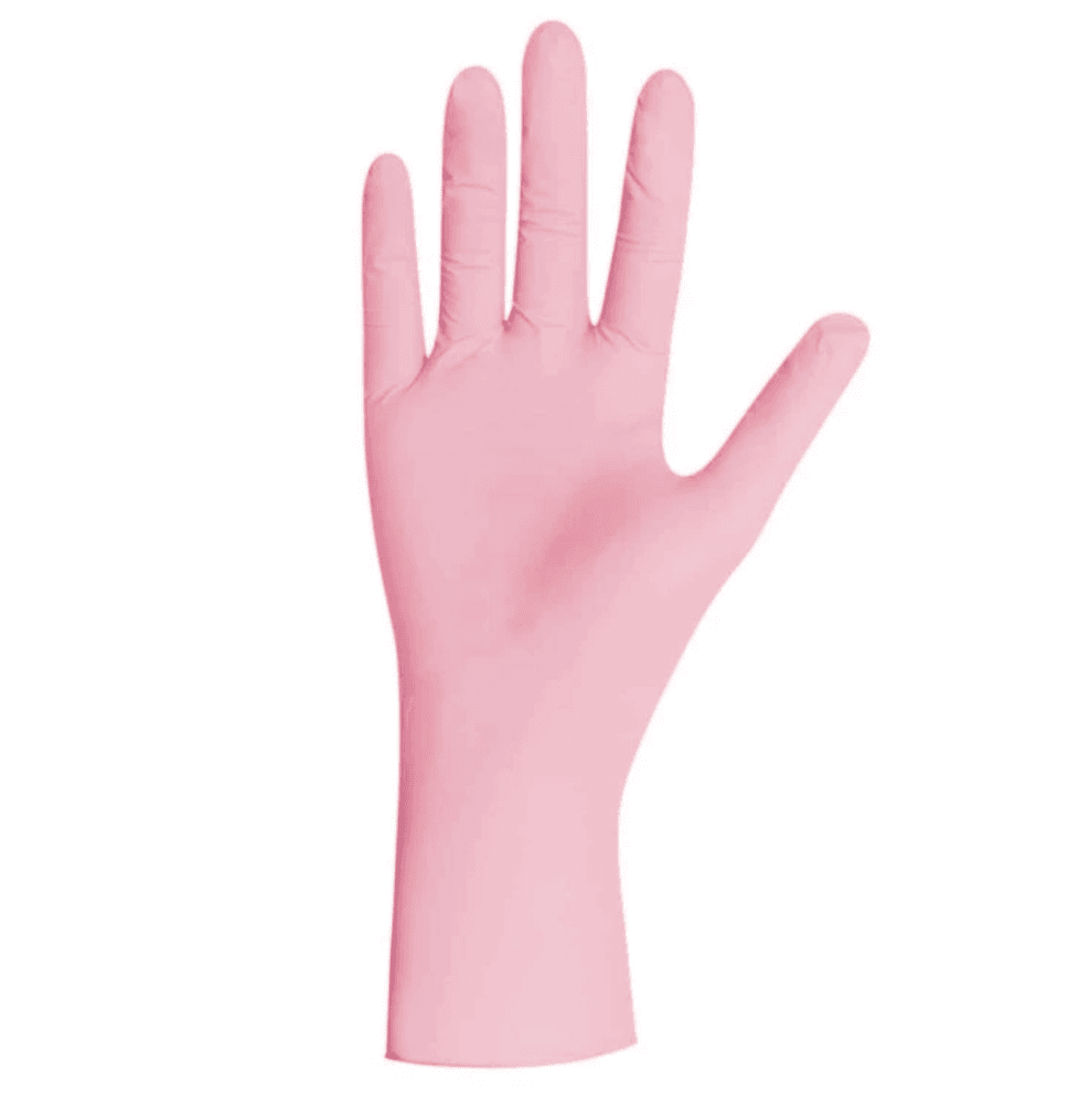 Unigloves Pink Pearl nitrilové vyšetřovací rukavice M (7-8) růžové, 100ks - náhled 4
