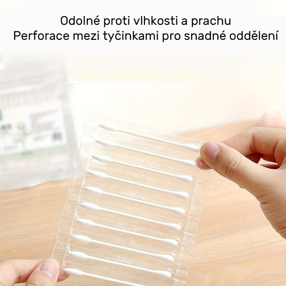 Jednotlivě balené vatové tyčinky, 50 ks - náhled 3