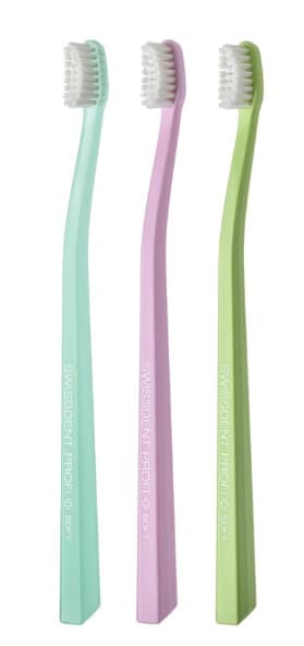 Swissdent Whitening zubní kartáčky VERBIER 3v1 Soft (tyrkysová, růžová, zelená), 3ks