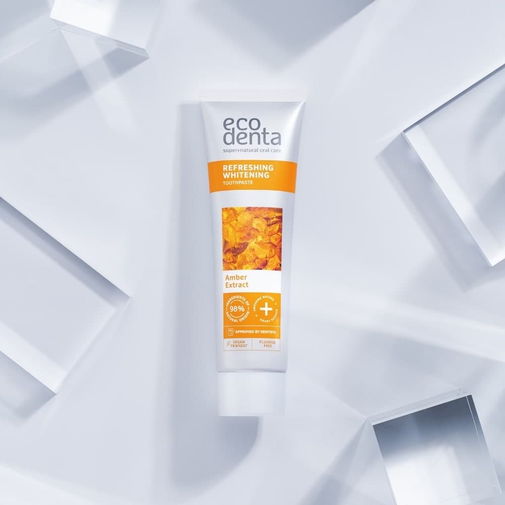 ECODENTA Refreshing Whitening zubní pasta s extraktem z jantaru, 100ml - náhled 4