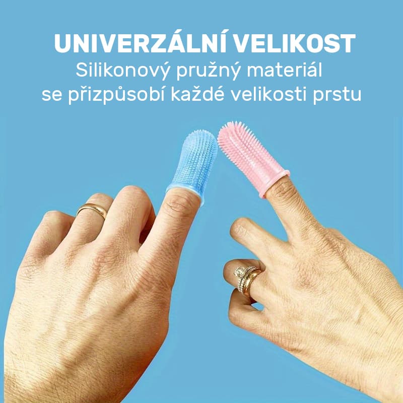 Zubní kartáček pes / kočka, prstový gumový (barevný), bez pouzdra - náhled 4