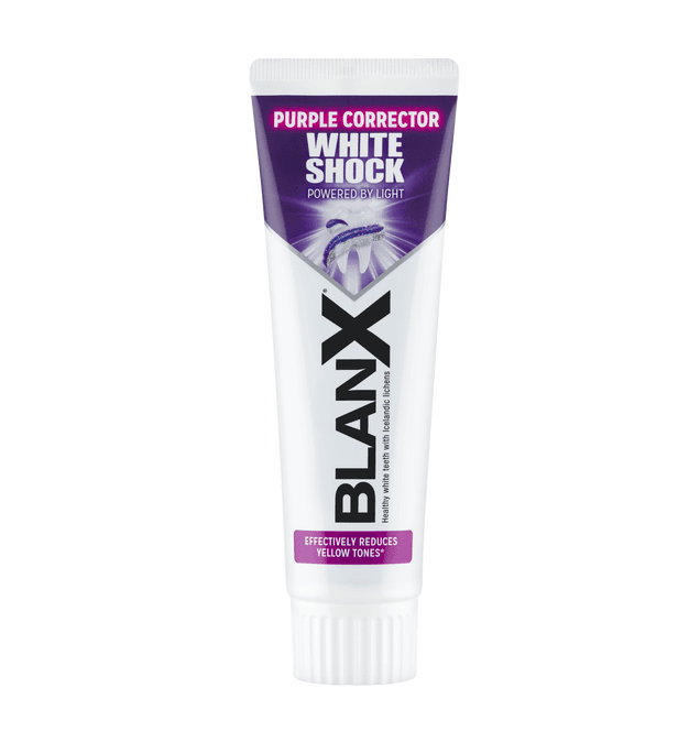 BlanX White Shock Purple bělící dvoubarevná zubní pasta , 75ml - náhled 3