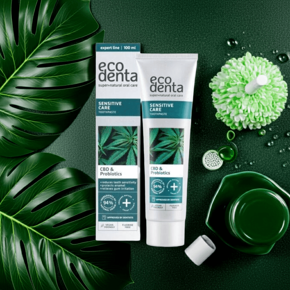 ECODENTA Sensitive Care zubní pasta s CBD a Probiotiky, 100ml - náhled 3